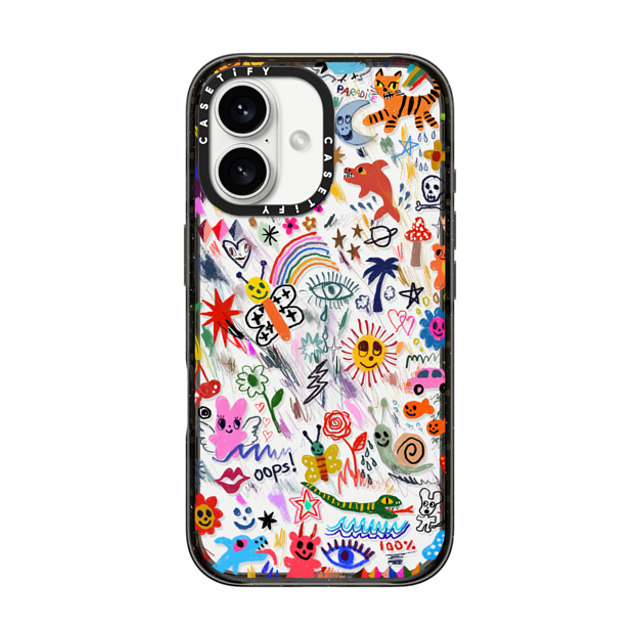 I Scream Colour x CASETiFY iPhone 16 ケース ブラック インパクトケース Wild paradise