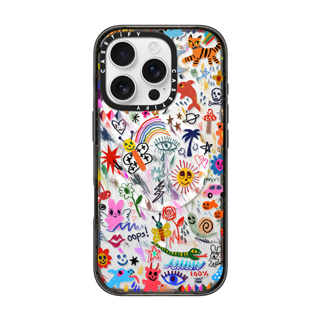 I Scream Colour x CASETiFY iPhone 16 Pro ケース ブラック インパクトケース MagSafe対応 Wild paradise