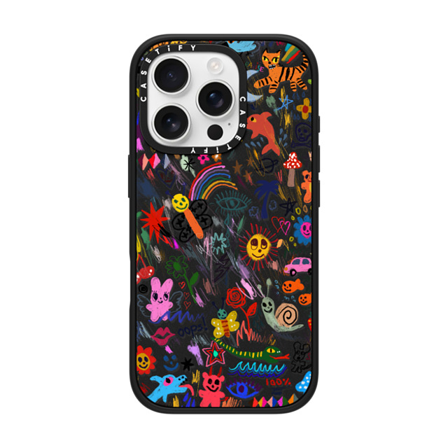 I Scream Colour x CASETiFY iPhone 16 Pro ケース マットブラック インパクトケース MagSafe対応 Wild paradise