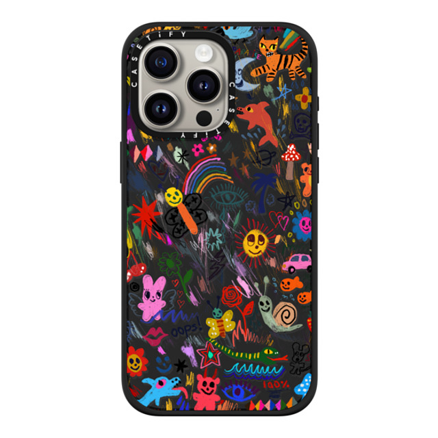 I Scream Colour x CASETiFY iPhone 15 Pro Max ケース マットブラック インパクトケース MagSafe対応 Wild paradise