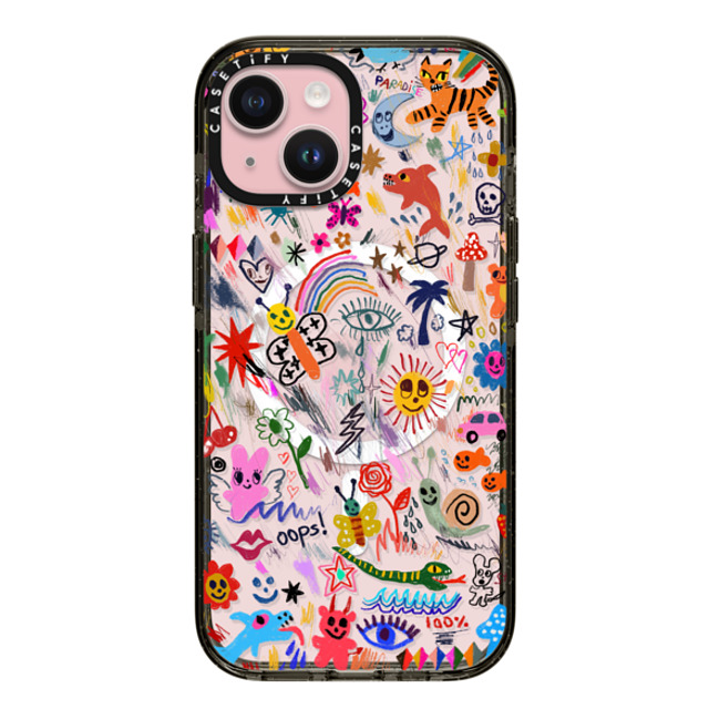 I Scream Colour x CASETiFY iPhone 15 ケース Sticker,Heart ブラック インパクトケース MagSafe対応 Wild paradise Mother's Day I Scream Colour x CASETiFY iPhone 15 ケース Sticker,Heart ブラック インパクトケース MagSafe対応 Wild paradise Mother's Day