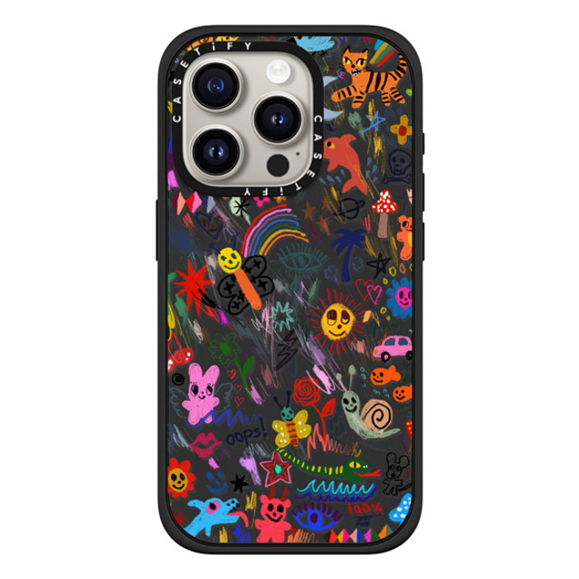 I Scream Colour x CASETiFY iPhone 15 Pro ケース マットブラック インパクトケース MagSafe対応 Wild paradise