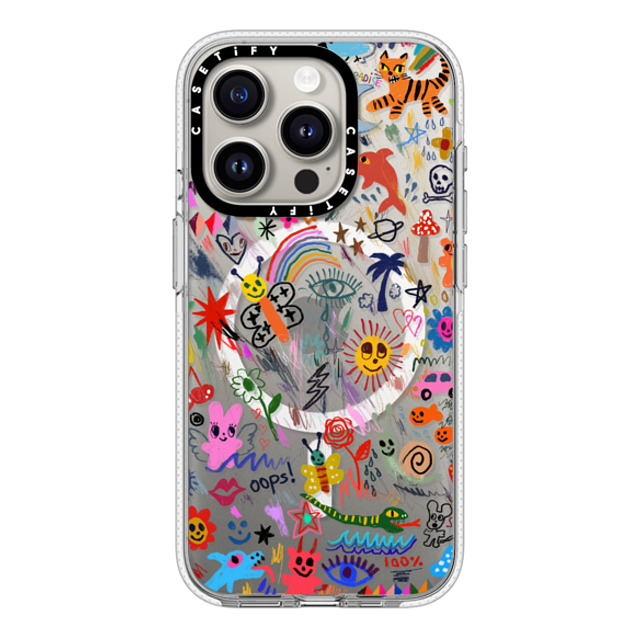 I Scream Colour x CASETiFY iPhone 15 Pro ケース クリア クリア ケース MagSafe対応 Wild paradise