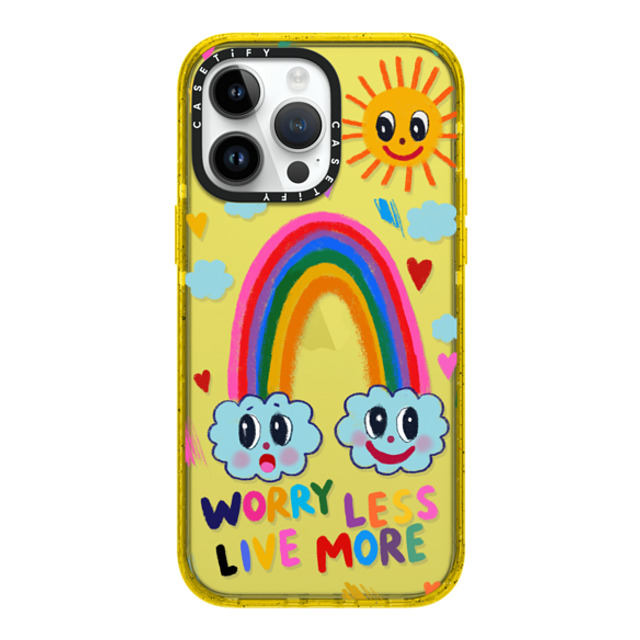 I Scream Colour x CASETiFY iPhone 14 Pro Max ケース イエロー インパクトケース Worry less, live more