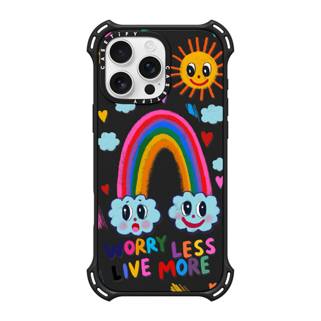 I Scream Colour x CASETiFY iPhone 16 Pro Max Case Matte Black バウンスケース Worry less, live more I Scream Colour x CASETiFY iPhone 16 Pro Max Case Matte Black バウンスケース Worry less, live more