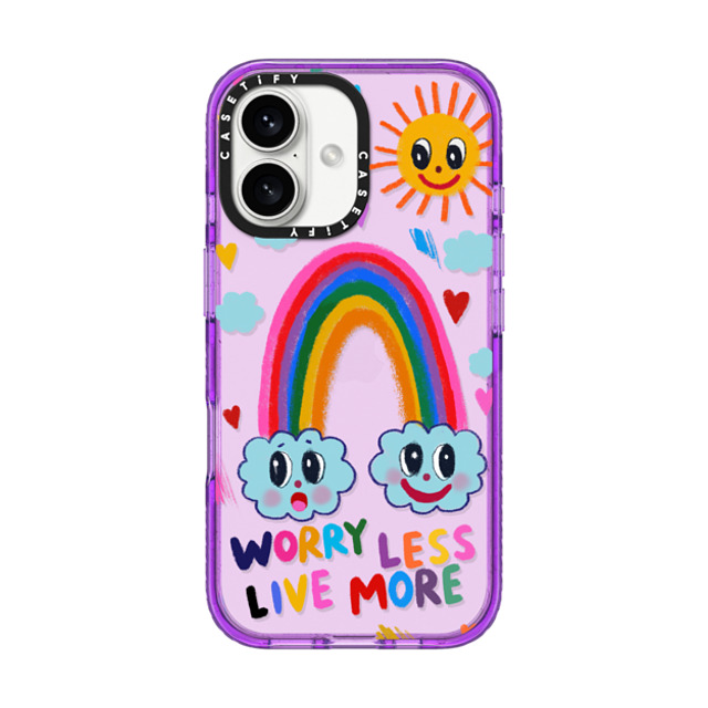I Scream Colour x CASETiFY iPhone 16 Case Summer,Heart パープル Impact Case Worry less, live more Back to School I Scream Colour x CASETiFY iPhone 16 Case Summer,Heart パープル Impact Case Worry less, live more Back to School