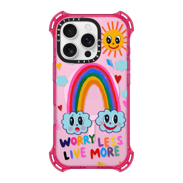 I Scream Colour x CASETiFY iPhone 16 Pro ケース プリムローズ ピンク バウンスケース Worry less, live more