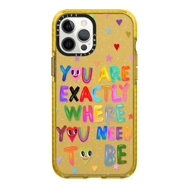 I Scream Colour x CASETiFY iPhone 12 Pro Max ケース Yellow (Glitter) インパクトケース You are exactly where you need to be