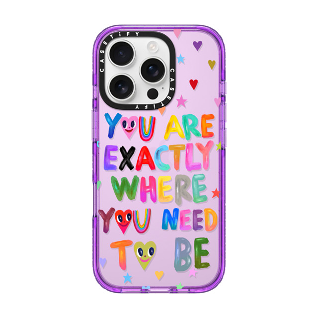 I Scream Colour x CASETiFY iPhone 16 Pro Case Heart,Cartoon パープル インパクトケース You are exactly where you need to be Back to School I Scream Colour x CASETiFY iPhone 16 Pro Case Heart,Cartoon パープル インパクトケース You are exactly where you need to be Back to School
