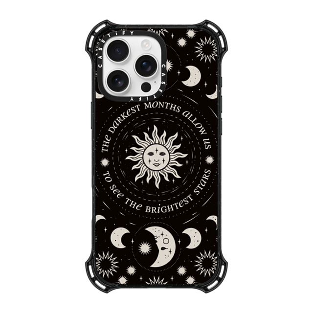 Forensics and Flowers x CASETiFY iPhone 16 Pro Max ケース ブラック バウンスケース Brightest Stars