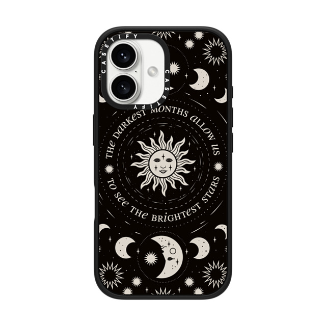 Forensics and Flowers x CASETiFY iPhone 16 ケース マットブラック インパクトケース MagSafe対応 Brightest Stars