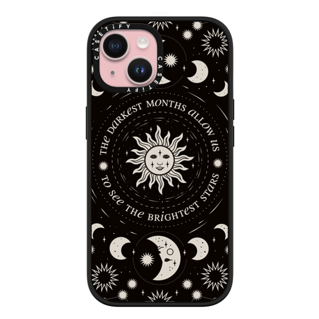 Forensics and Flowers x CASETiFY iPhone 15 ケース マットブラック インパクトケース MagSafe対応 Brightest Stars