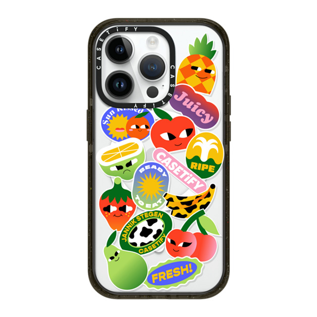 Jannik Stegen x CASETiFY iPhone 14 Pro ケース ブラック インパクトケース MagSafe対応 FRUITS