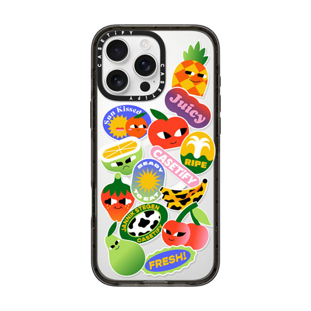 Jannik Stegen x CASETiFY iPhone 16 Pro Max ケース ブラック インパクトケース MagSafe対応 FRUITS