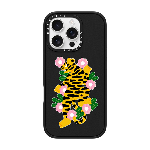 Jannik Stegen x CASETiFY iPhone 16 Pro ケース マットブラック インパクトケース MagSafe対応 FLOWER TIGER Back to School Jannik Stegen x CASETiFY iPhone 16 Pro ケース マットブラック インパクトケース MagSafe対応 FLOWER TIGER Back to School