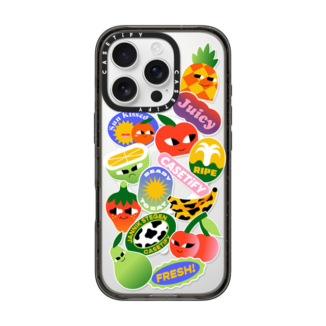 Jannik Stegen x CASETiFY iPhone 16 Pro ケース ブラック インパクトケース MagSafe対応 FRUITS