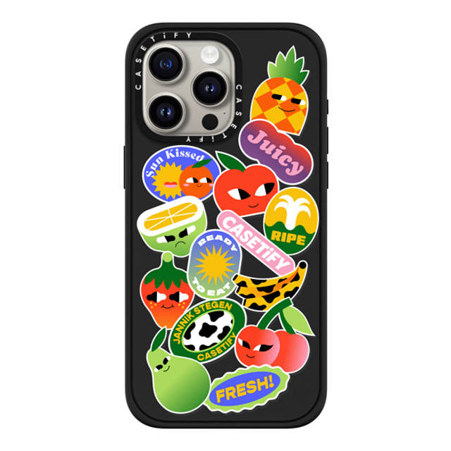 Jannik Stegen x CASETiFY iPhone 15 Pro Max ケース マットブラック インパクトケース MagSafe対応 FRUITS