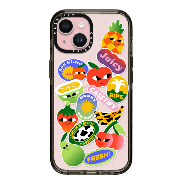 Jannik Stegen x CASETiFY iPhone 15 ケース ブラック インパクトケース FRUITS