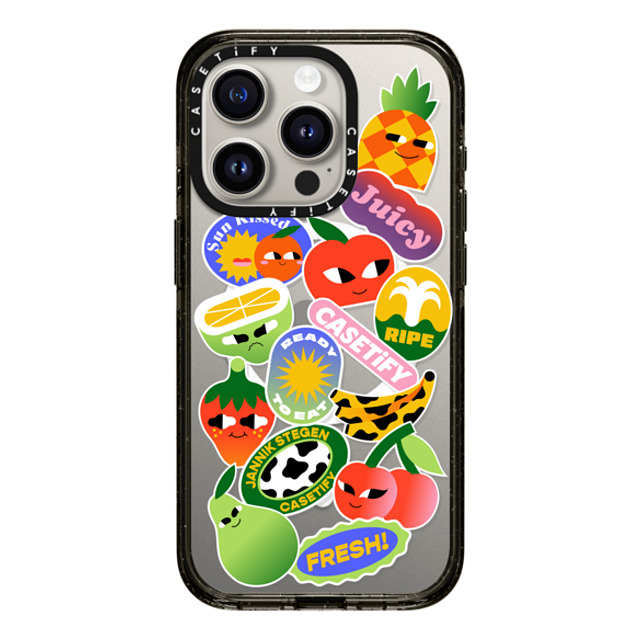 Jannik Stegen x CASETiFY iPhone 15 Pro ケース ブラック インパクトケース MagSafe対応 FRUITS