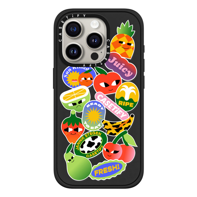 Jannik Stegen x CASETiFY iPhone 15 Pro ケース マットブラック インパクトケース MagSafe対応 FRUITS