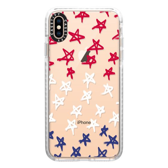 Impact Iphone Xs Max Case Red White Blue Stars Transparentclear Background