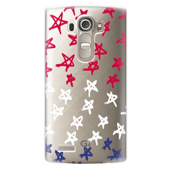 Classic Snap Lg G4 Case Red White Blue Stars Transparentclear Background