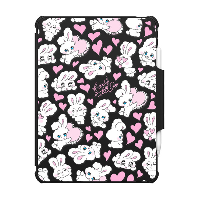 foxy illustrations x CASETiFY iPad Air 11 (M2) ブラック インパクト フォリオ ケース Sweetheart Mix