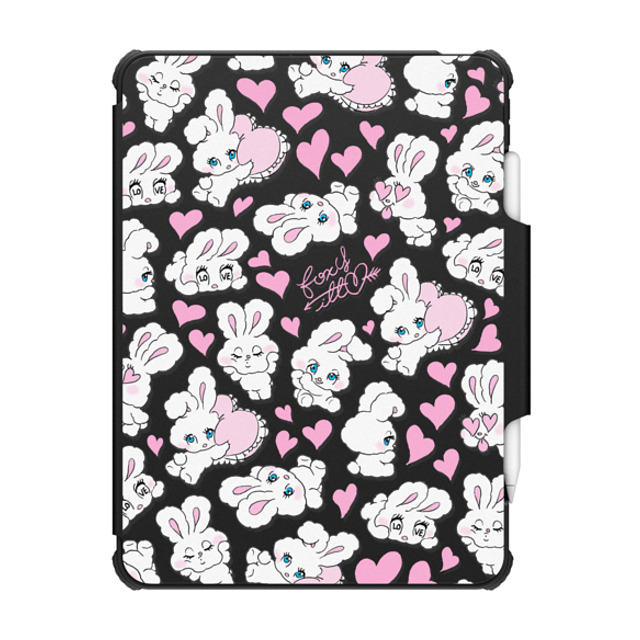 foxy illustrations x CASETiFY iPad Pro 12.9 (第5/6世代) ブラック インパクト フォリオ ケース Sweetheart Mix