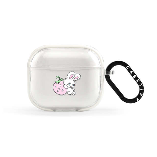foxy illustrations x CASETiFY AirPods(第3世代) フロスト インパクトケース Bunny Carrying Strawberry foxy illustrations x CASETiFY AirPods(第3世代) フロスト インパクトケース Bunny Carrying Strawberry