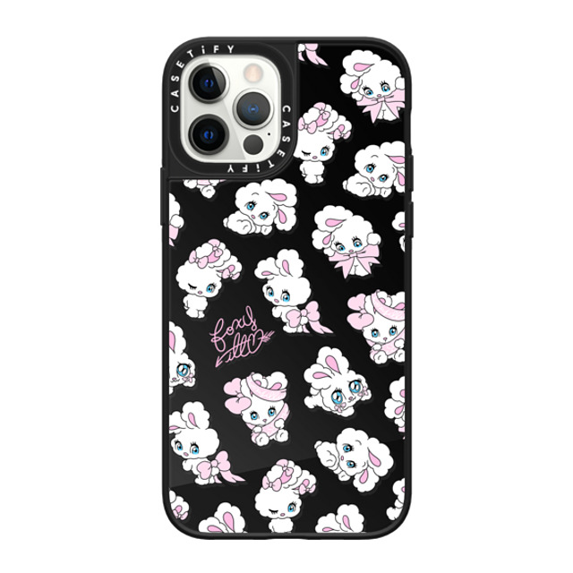 foxy illustrations x CASETiFY iPhone 12 Pro ケース Ribbon Black on Black ミラーケース MagSafe対応 Ribbon Bunnies Father's Day foxy illustrations x CASETiFY iPhone 12 Pro ケース Ribbon Black on Black ミラーケース MagSafe対応 Ribbon Bunnies Father's Day