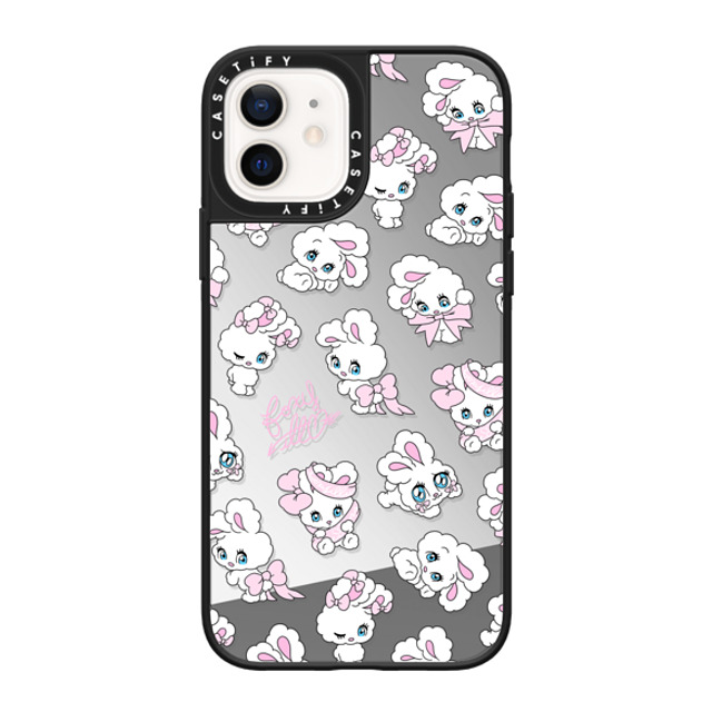 foxy illustrations x CASETiFY iPhone 12 Case Ribbon Silver on Black ミラーケース MagSafe対応 Ribbon Bunnies Mother's Day foxy illustrations x CASETiFY iPhone 12 Case Ribbon Silver on Black ミラーケース MagSafe対応 Ribbon Bunnies Mother's Day