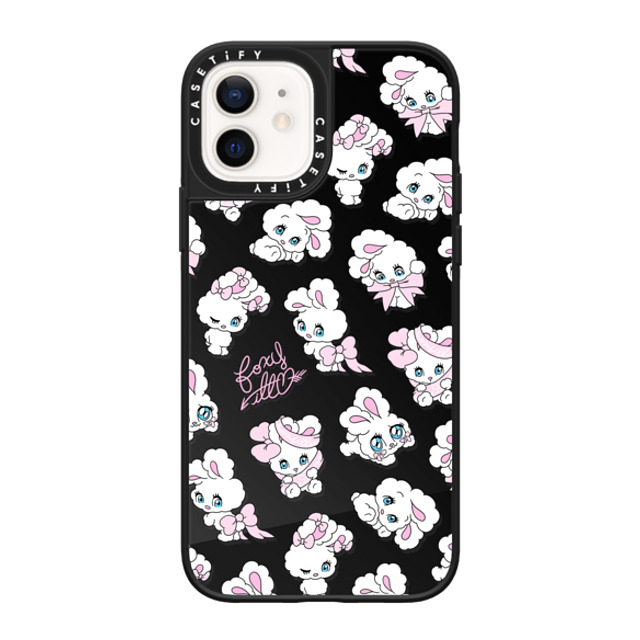 foxy illustrations x CASETiFY iPhone 12 Case Ribbon Black on Black ミラーケース MagSafe対応 Ribbon Bunnies Mother's Day foxy illustrations x CASETiFY iPhone 12 Case Ribbon Black on Black ミラーケース MagSafe対応 Ribbon Bunnies Mother's Day