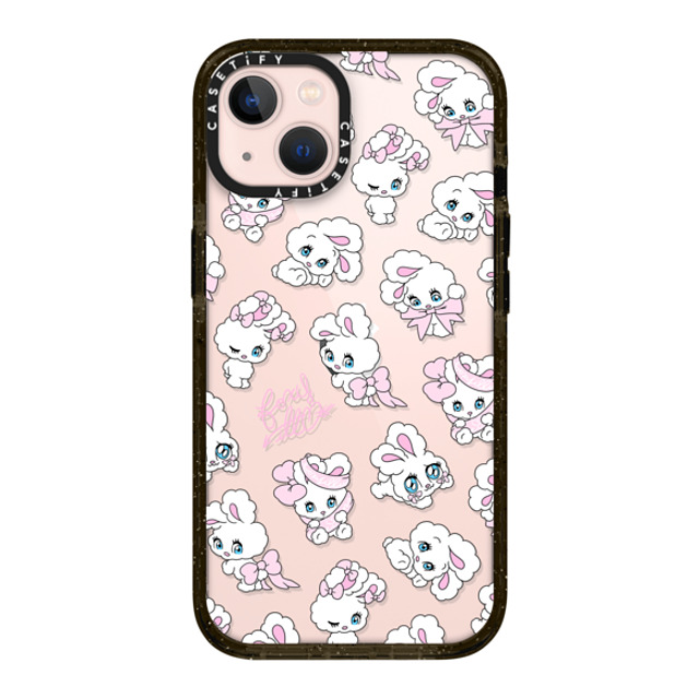 foxy illustrations x CASETiFY iPhone 13 ケース ブラック インパクトケース Ribbon Bunnies