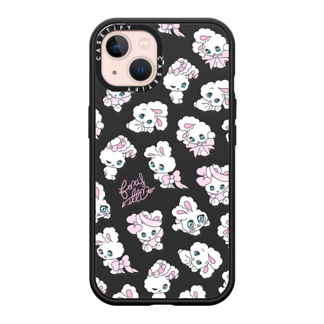 foxy illustrations x CASETiFY iPhone 13 Case ブラック インパクトケース MagSafe対応 Ribbon Bunnies foxy illustrations x CASETiFY iPhone 13 Case ブラック インパクトケース MagSafe対応 Ribbon Bunnies