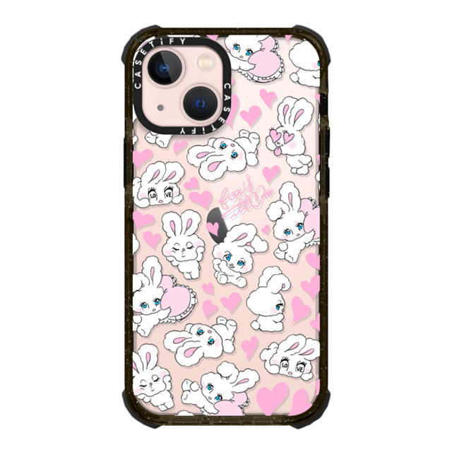 foxy illustrations x CASETiFY iPhone 13 Mini ケース ブラック ウルトラインパクトケース Sweetheart Mix