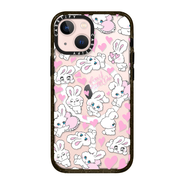 foxy illustrations x CASETiFY iPhone 13 Mini ケース ブラック インパクトケース MagSafe対応 Sweetheart Mix