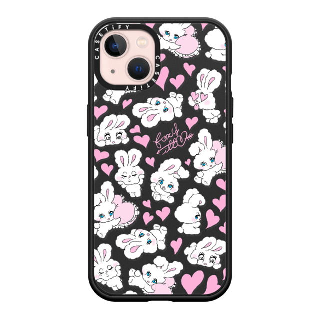 foxy illustrations x CASETiFY iPhone 13 ケース マットブラック インパクトケース MagSafe対応 Sweetheart Mix