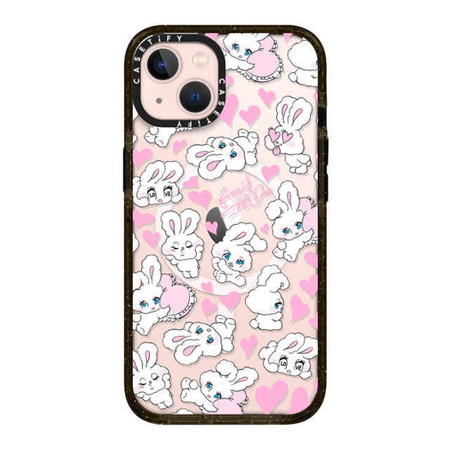 foxy illustrations x CASETiFY iPhone 13 ケース ブラック インパクトケース MagSafe対応 Sweetheart Mix