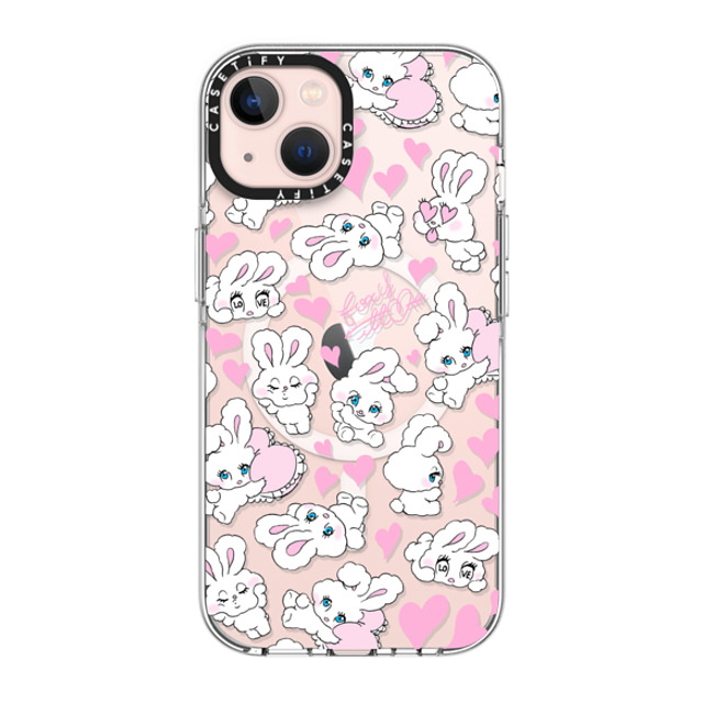 foxy illustrations x CASETiFY iPhone 13 ケース クリア クリア ケース MagSafe対応 Sweetheart Mix