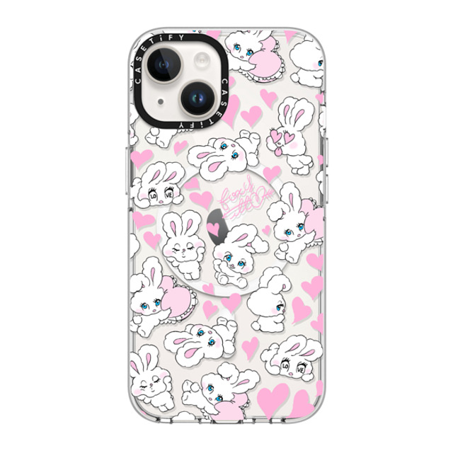 foxy illustrations x CASETiFY iPhone 14 ケース クリア クリア ケース MagSafe対応 Sweetheart Mix