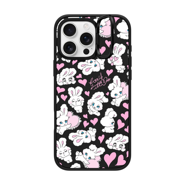 foxy illustrations x CASETiFY iPhone 16 Pro Max ケース マットブラック インパクトリングスタンドケース MagSafe対応 Sweetheart Mix