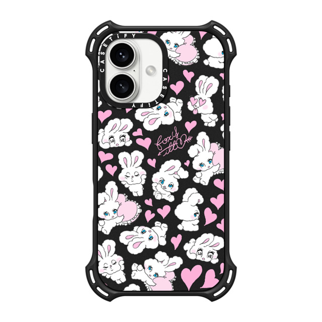 foxy illustrations x CASETiFY iPhone 16 ケース マットブラック バウンスケース Sweetheart Mix