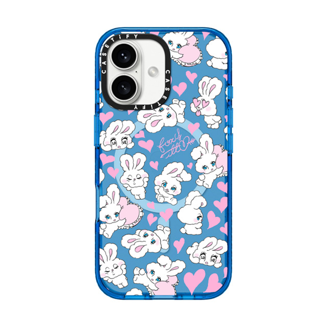 foxy illustrations x CASETiFY iPhone 16 ケース スカイブルー インパクトケース MagSafe対応 Sweetheart Mix