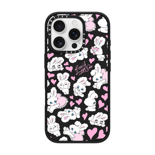 foxy illustrations x CASETiFY iPhone 16 Pro ケース マットブラック インパクトケース MagSafe対応 Sweetheart Mix