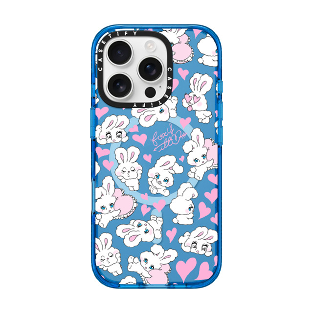 foxy illustrations x CASETiFY iPhone 16 Pro ケース スカイブルー インパクトケース MagSafe対応 Sweetheart Mix