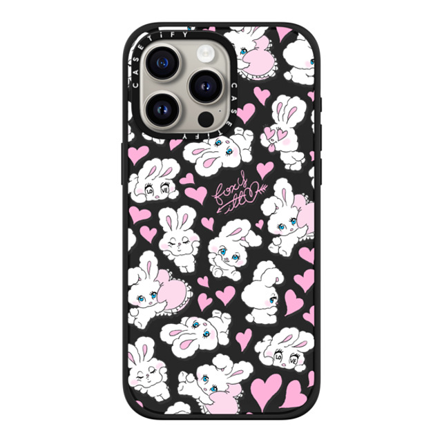 foxy illustrations x CASETiFY iPhone 15 Pro Max ケース マットブラック インパクトケース MagSafe対応 Sweetheart Mix