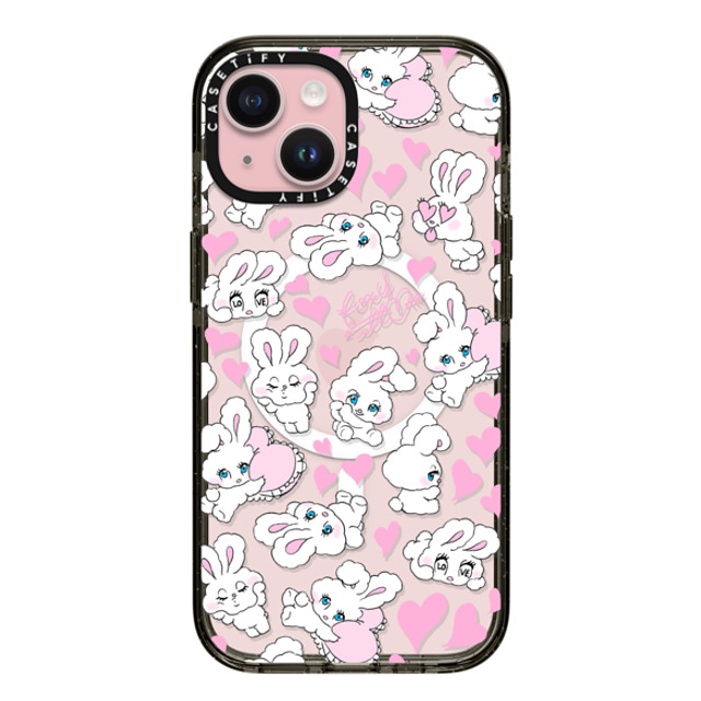 foxy illustrations x CASETiFY iPhone 15 ケース ブラック インパクトケース MagSafe対応 Sweetheart Mix