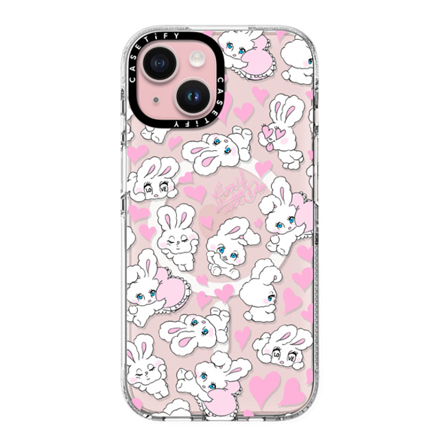 foxy illustrations x CASETiFY iPhone 15 ケース クリア クリア ケース MagSafe対応 Sweetheart Mix