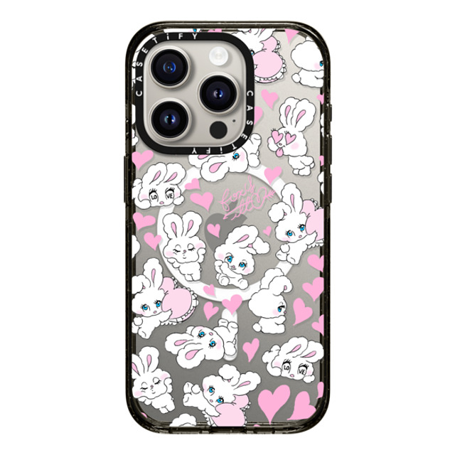 foxy illustrations x CASETiFY iPhone 15 Pro ケース ブラック インパクトケース MagSafe対応 Sweetheart Mix