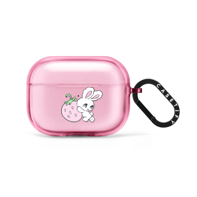 foxy illustrations x CASETiFY AirPods Pro 2 Cartoon Pink Fizz インパクトケース Bunny Carrying Strawberry Father's Day foxy illustrations x CASETiFY AirPods Pro 2 Cartoon Pink Fizz インパクトケース Bunny Carrying Strawberry Father's Day